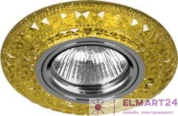 Светильник встраиваемый, 12LED*2835 SMD, MR16 50W G5.3, желтый, хром, CD877 28606