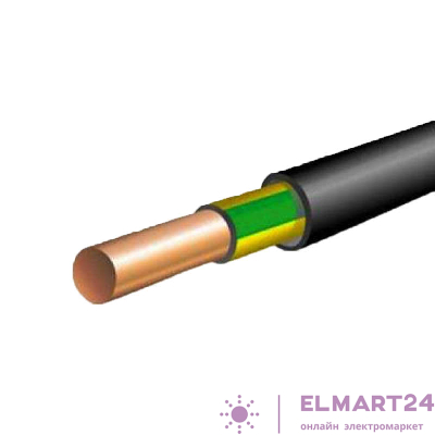 Кабель ВВГнг(А)-LS 1х10 Ж/З 0.66кВ (м) Кавказкабель УТ 000009057