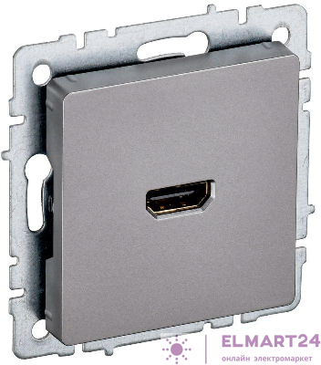 Розетка СП BRITE HDMI РHDMI-0-БрС сталь IEK BR-H10-K46