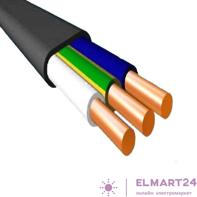 Кабель ВВГ-П 3х2.5 Ч (м) ЭлПром НТ000002973