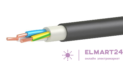 Кабель ВВГнг(А)-LSLTx 3х2.5 ОК (N PE) 0.66кВ (м) Кавказкабель 21011520170