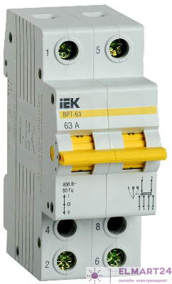 Выключатель-разъединитель трехпозиционный 2п ВРТ-63 63А IEK MPR10-2-063