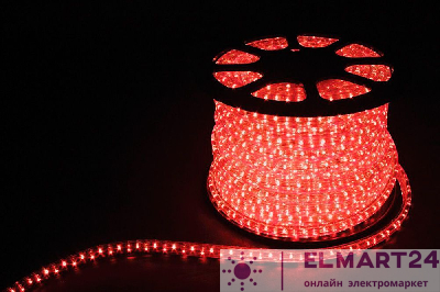 Дюралайт светодиодный Feron LED-R2W 2-х жильный , красный 1,44Вт/м 36LED/м 100м 220V 26061