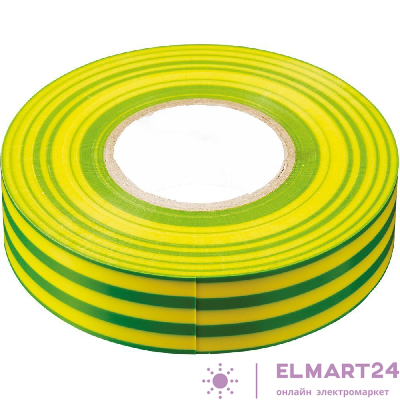 Изоляционная лента STEKKER INTP01319-20 0,13*19мм, 20 м. желто-зеленая 32842