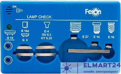 Детектор для проверки ламп, 6F22/9V, синий, LC10 22026