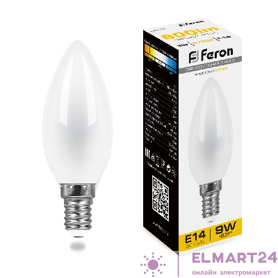 Лампа светодиодная Feron LB-73 Свеча E14 9W 2700K 25955