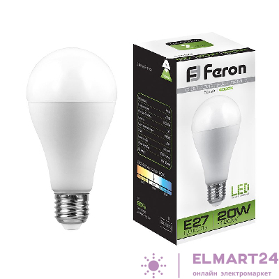 Лампа светодиодная Feron LB-98 Шар E27 20W 4000K 25788