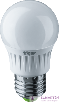 Лампа светодиодная 94 467 NLL-G45-7-230-2.7K-E27 7Вт шар 2700К тепл. бел. E27 500лм 220-240В Navigator 94467