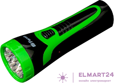 Фонарь аккумуляторный ручной  7LED 0,6W со встроенной вилкой для зарядки, зеленый, TL043 12958
