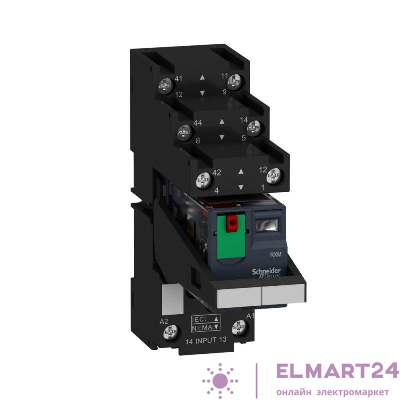 Комплект ZELIO реле/колодка 2С/О 230В 12А маркировка/скоба SchE RXM2AB2P7PVS
