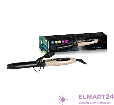 Щипцы для завивки волос ELX-CI01-C64 32Вт 220-240В черн./зол. Ergolux 13133