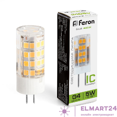 Лампа светодиодная Feron LB-432 G4 5W 4000K 25861