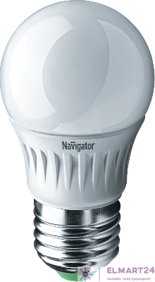 Лампа светодиодная 94 479 NLL-P-G45-5-230-4K-E27 5Вт шар 4000К нейтр. бел. E27 370лм 176-264В Navigator 94479