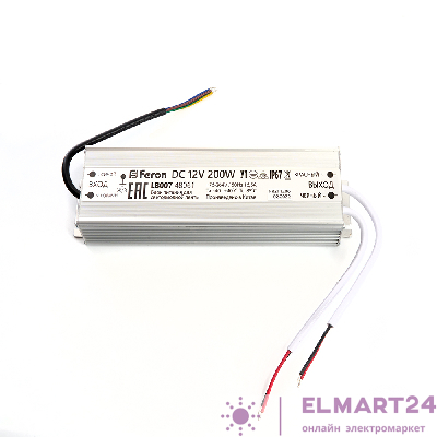 Трансформатор электронный для светодиодной ленты 200W 12V IP67 (драйвер), LB007 FERON 48061
