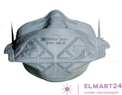 Полумаска противоаэрозольная фильтрующая складная класс защиты FFP1 NR D (4 ПДК) станд. размер 3М 7100102661