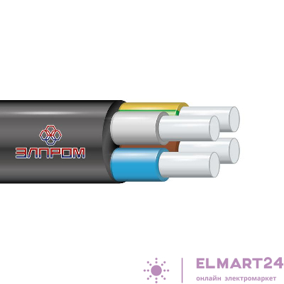 Кабель АВВГ 4х2.5 ОК 0.66кВ Ч (м) ЭЛПРОМ НТ000002619