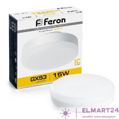 Лампа светодиодная Feron LB-454 GX53 15W 2700K 25834