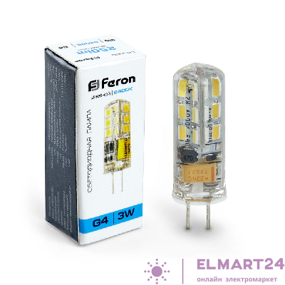 Лампа светодиодная Feron LB-422 G4 3W 6400K 25533