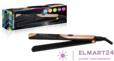 Выпрямитель для волос ELX-HS02-C64 черн.-зол. 30Вт 220-240В Ergolux 14376