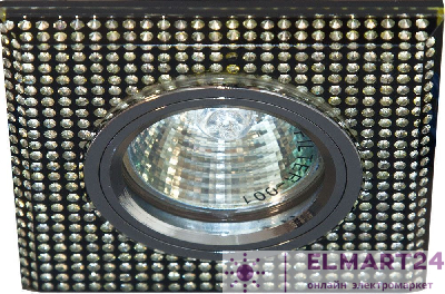 Светильник потолочный, MR16 G5.3 черный-серебро, серебро, 8119-2 28307