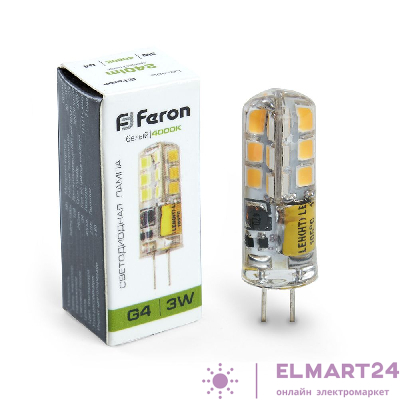 Лампа светодиодная Feron LB-422 G4 3W 4000K 25532