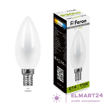 Лампа светодиодная Feron LB-713 Свеча E14 11W 4000K 38007