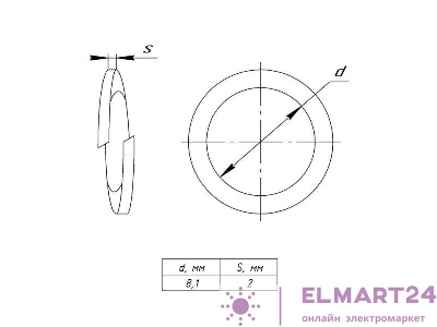Шайба гровер M8 (уп.200шт) EKF shgr8