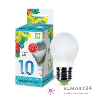 Лампа светодиодная LED-Шар-standard 10Вт 4000К нейтр. бел. E27 900лм 230В ASD 4690612015484