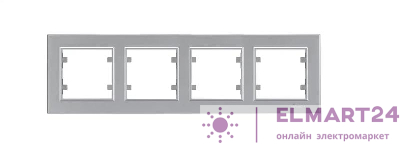 Рамка 4-м Karea горизонт. сереб. Makel 56065704