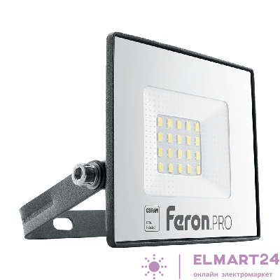 Светодиодный прожектор Feron.PRO LL-1000 IP65 20W 6400K черный 41538