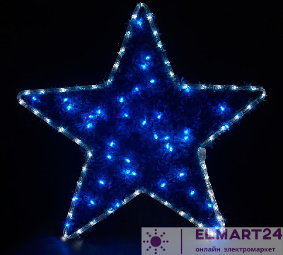Световая фигура 230V4м LED  белый+синий, 24 LED/1м, 4.8W, 20mA, IP 44, шнур 1,5м х 1мм, LT015 26713