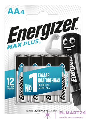 Элемент питания алкалиновый Max Plus LR6/316 BL4 (блист.4шт) Energizer E301325004
