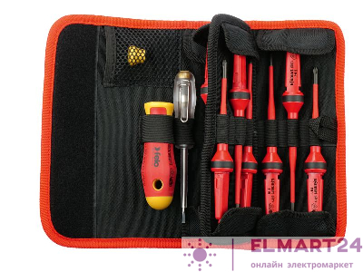 Набор стержней диэлектрических SL/PH/PZ/TX и рукоятка E-SMART в поясной сумке 12шт Felo 06381204