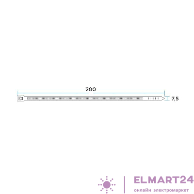 Хомут кабельный 7.5х200 нейл. многоразовый СКМ-200 бел. (уп.100шт) Rexant 07-0209