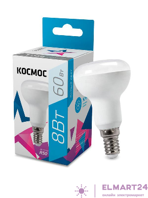 Лампа светодиодная R50 8Вт 220В E14 4500К Космос Lksm_LED8wR50E1445