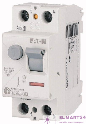 Выключатель дифференциального тока (УЗО) 4п 25А 30мА тип AC 6кА HNC-25/4/003 4мод. EATON 194693